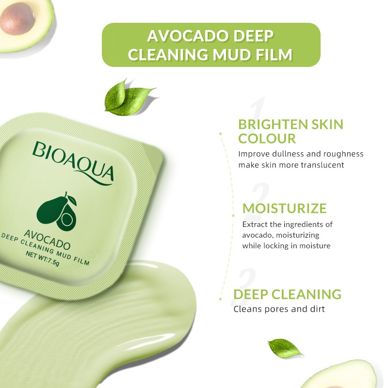 Jual BIOAQUA - Face Mask centella asiatica/Hyaluronic acid/Avocado deep ...