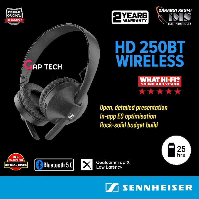 Jual Sennheiser HD 250BT / HD250BT / HD 250 BT WirelessBluetooth On Ear