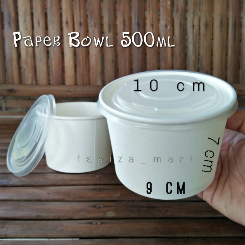 Jual isi 25 Mangkok Kertas Polos 500 ml / Rice Bowl / Paper Bowl ...