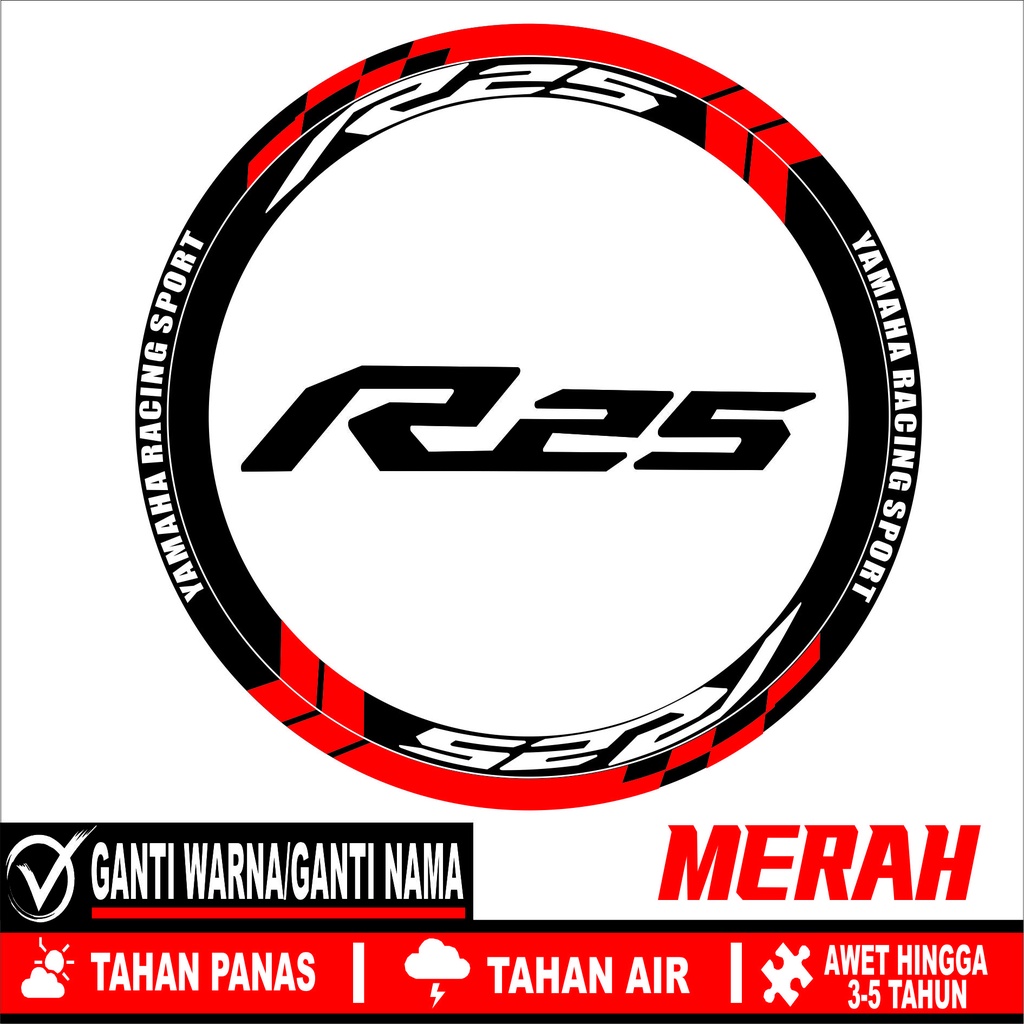 Jual List Velg R25, stiker velg motor R25, cutting stiker velg, stiker ...