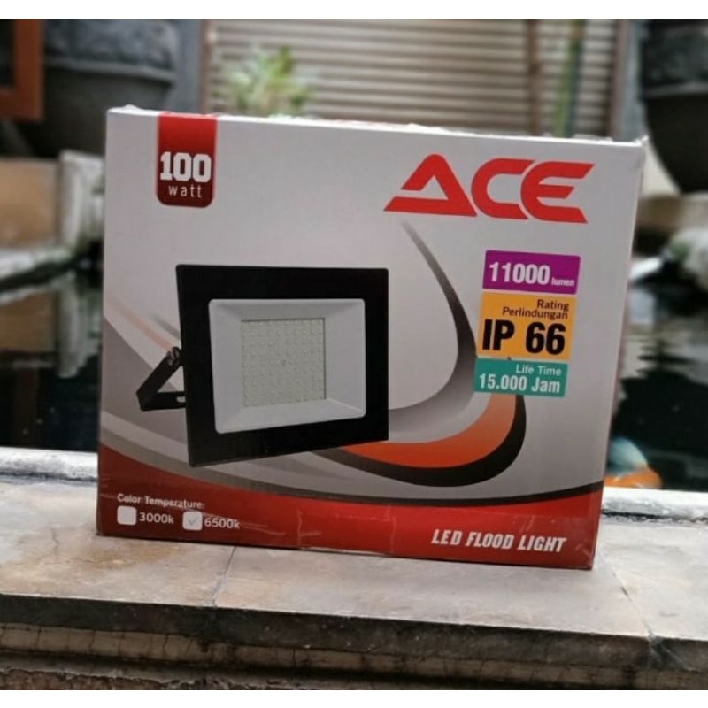 Jual LAMPU KAP LED SOROT/FLOOD LIGHT ACE FLOOD 100W Shopee Indonesia
