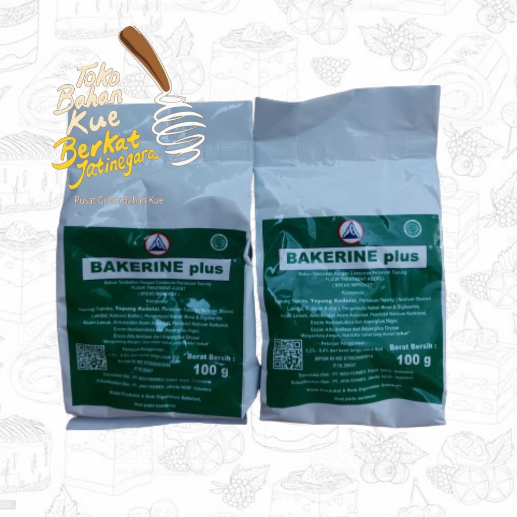 Jual BREAD IMPROVER BAKERINE PLUS 100 GR / PENGEMPUK & PENGHALUS ROTI ...