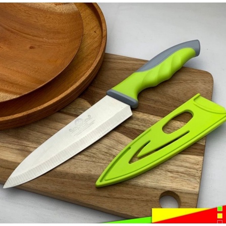 Jual Pisau Dapur Sarung Hijau Stainless Pisau Tebal Pisau Daging Knives