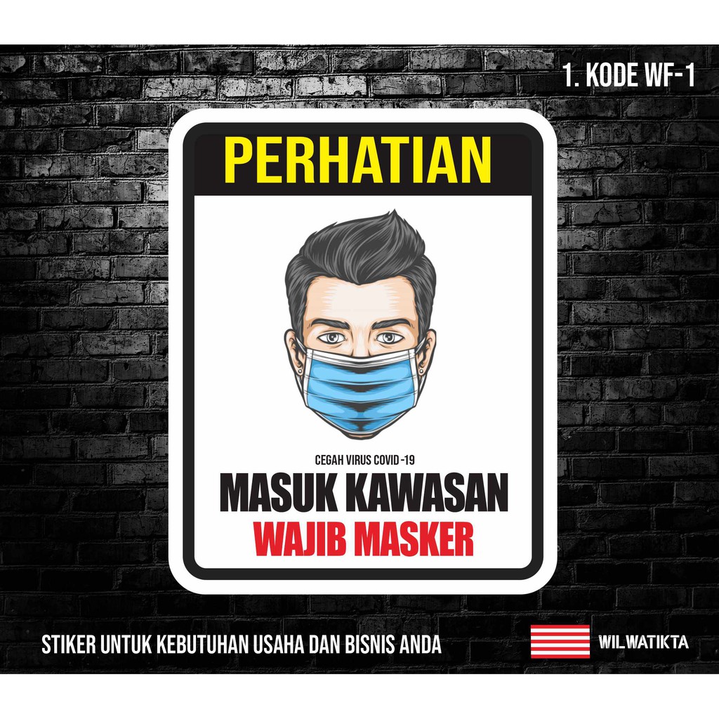 Jual Sticker K3 Safety Sign Warning Sign Wajib Face Masker Min 2 Pcs Shopee Indonesia