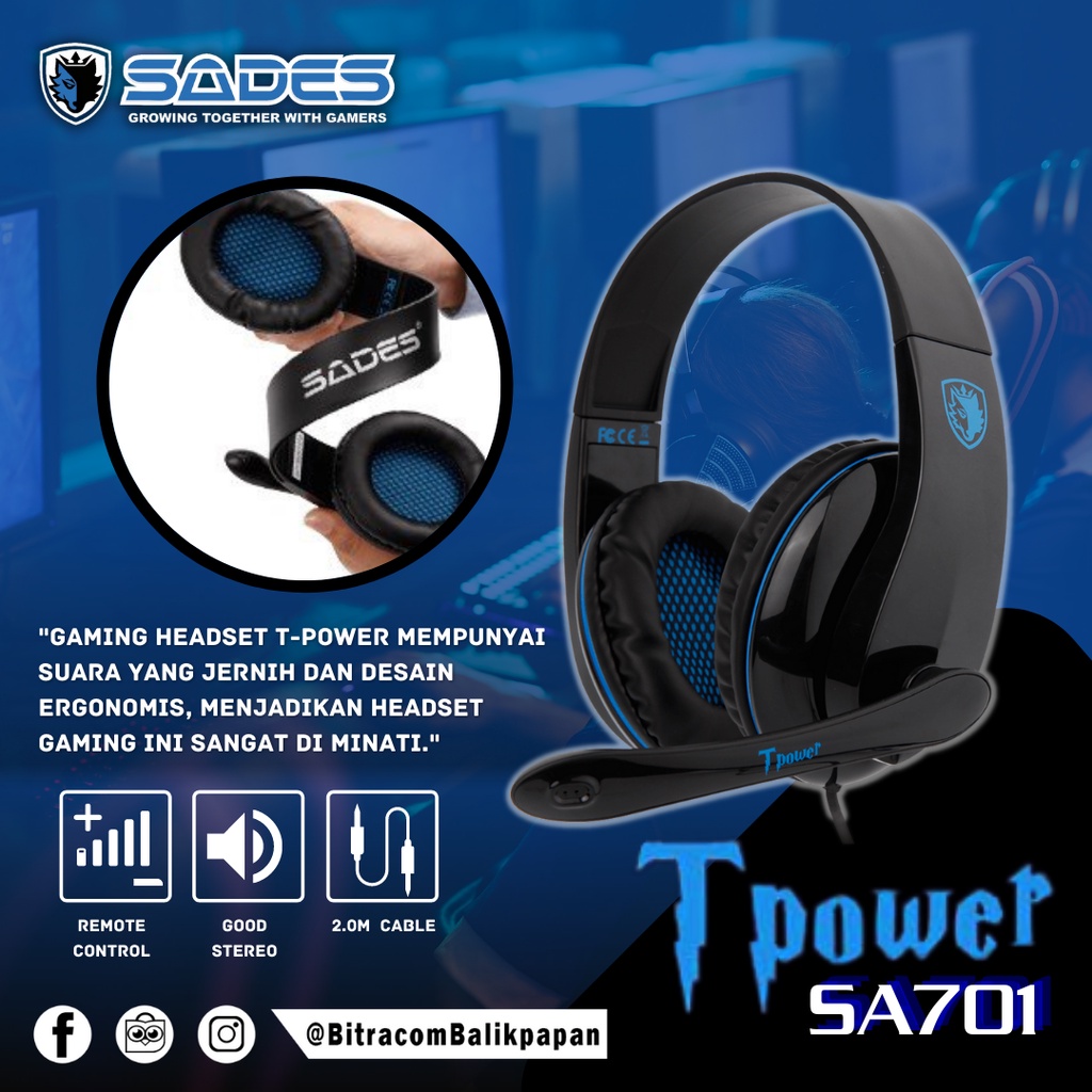 Jual Sades SA 701 T Power Headset Gaming | Shopee Indonesia