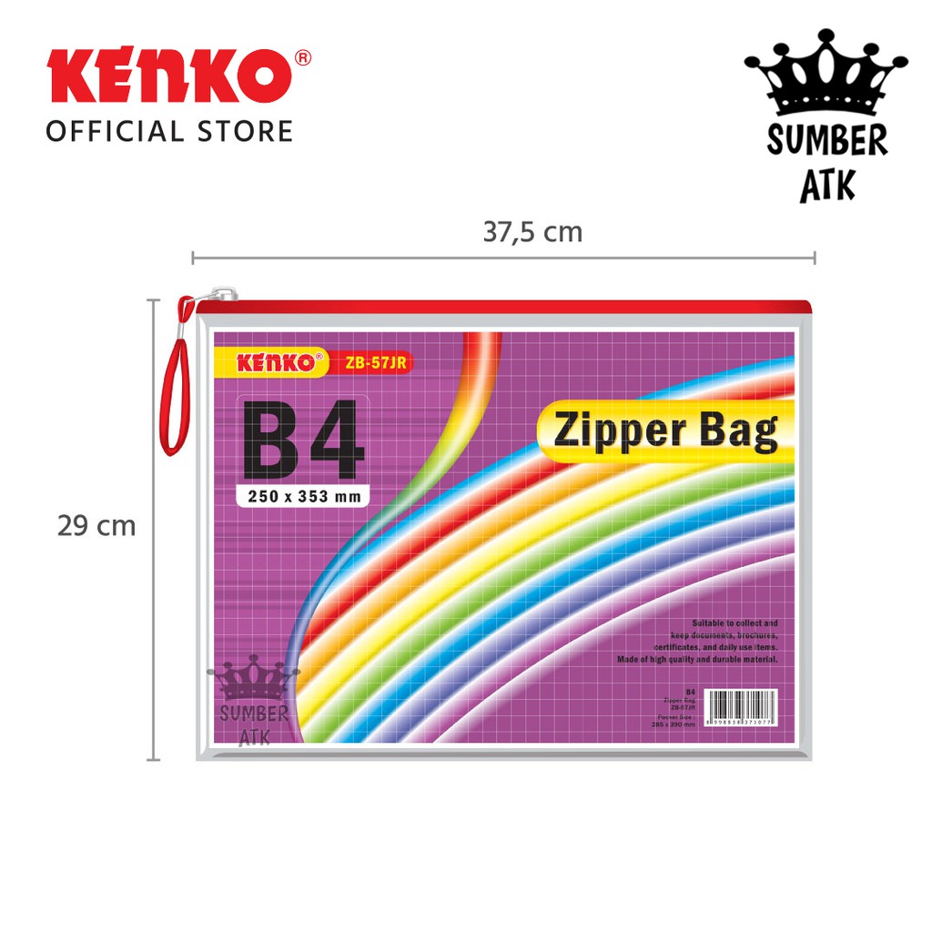 Jual Kenko Pvc Zipper Bag Zb 57 B4 Jaring Tas Dokumen Sleting 1 Pcs