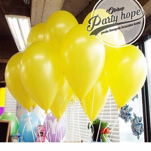 Jual balon latex metalik kuning / balon warna / balon metalic | Shopee ...