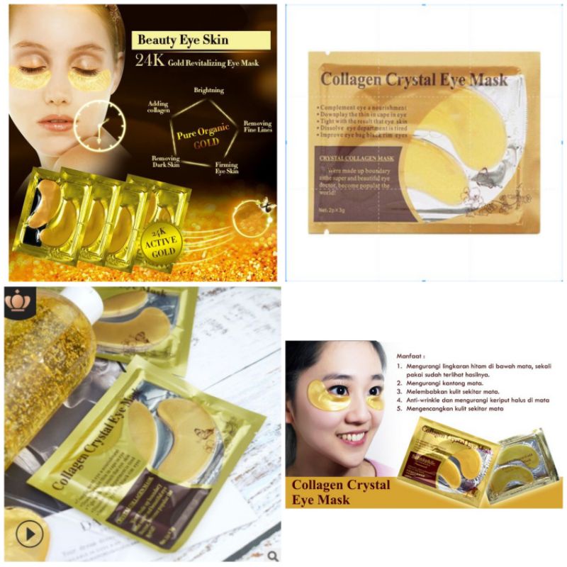 Jual Masker Mata Crystal Collagen Gold / Eye Bag Mask Eyemask Original