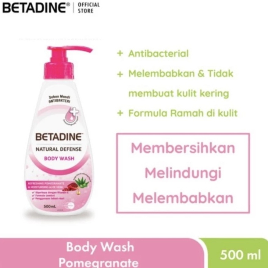 Jual BETADINE Body Wash Refreshing Pomegranate & Aloe Vera Bottle 500 ...