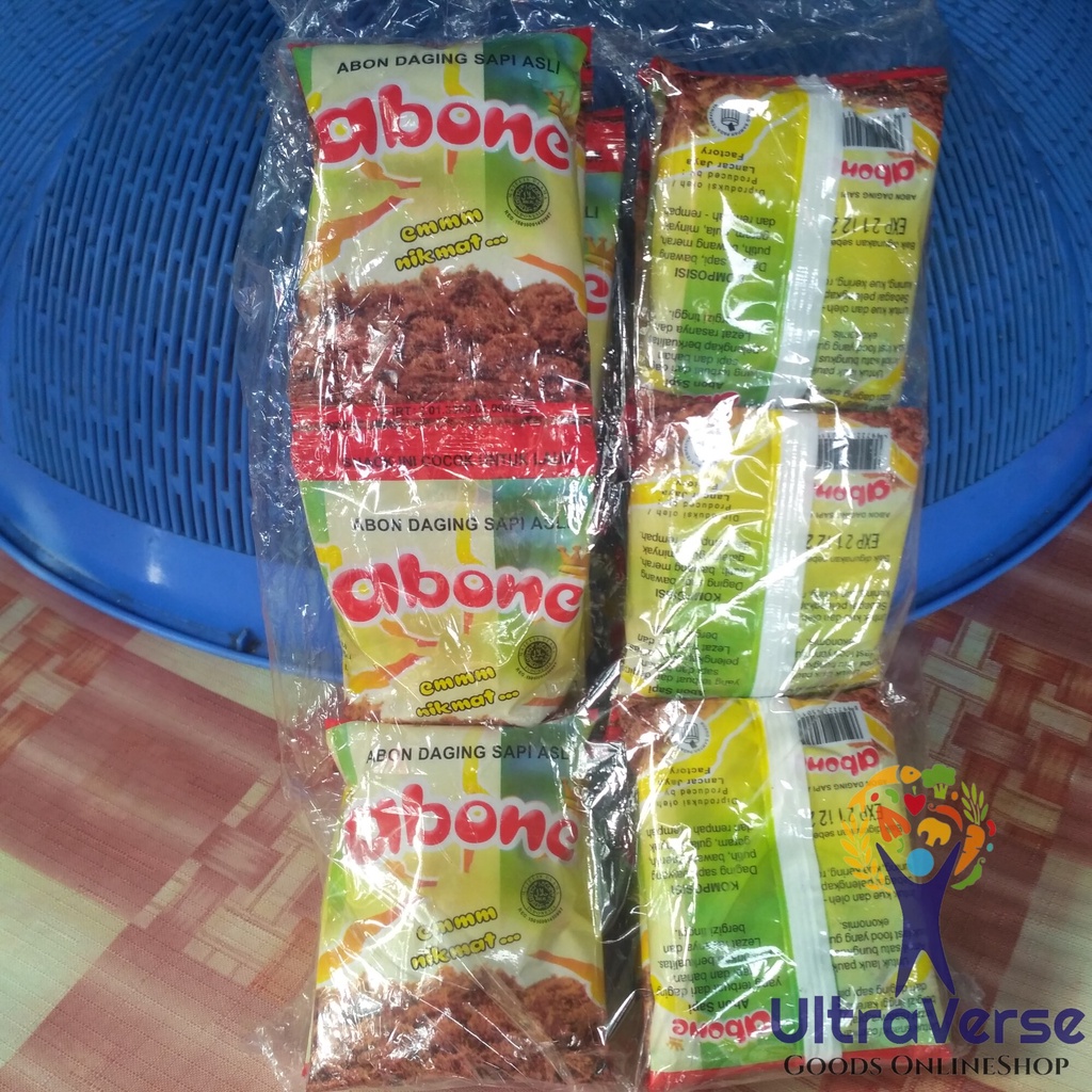 Jual Abon Sapi ABONE Renceng Sachet 20 gram 20 bungkus Abon Halal ...
