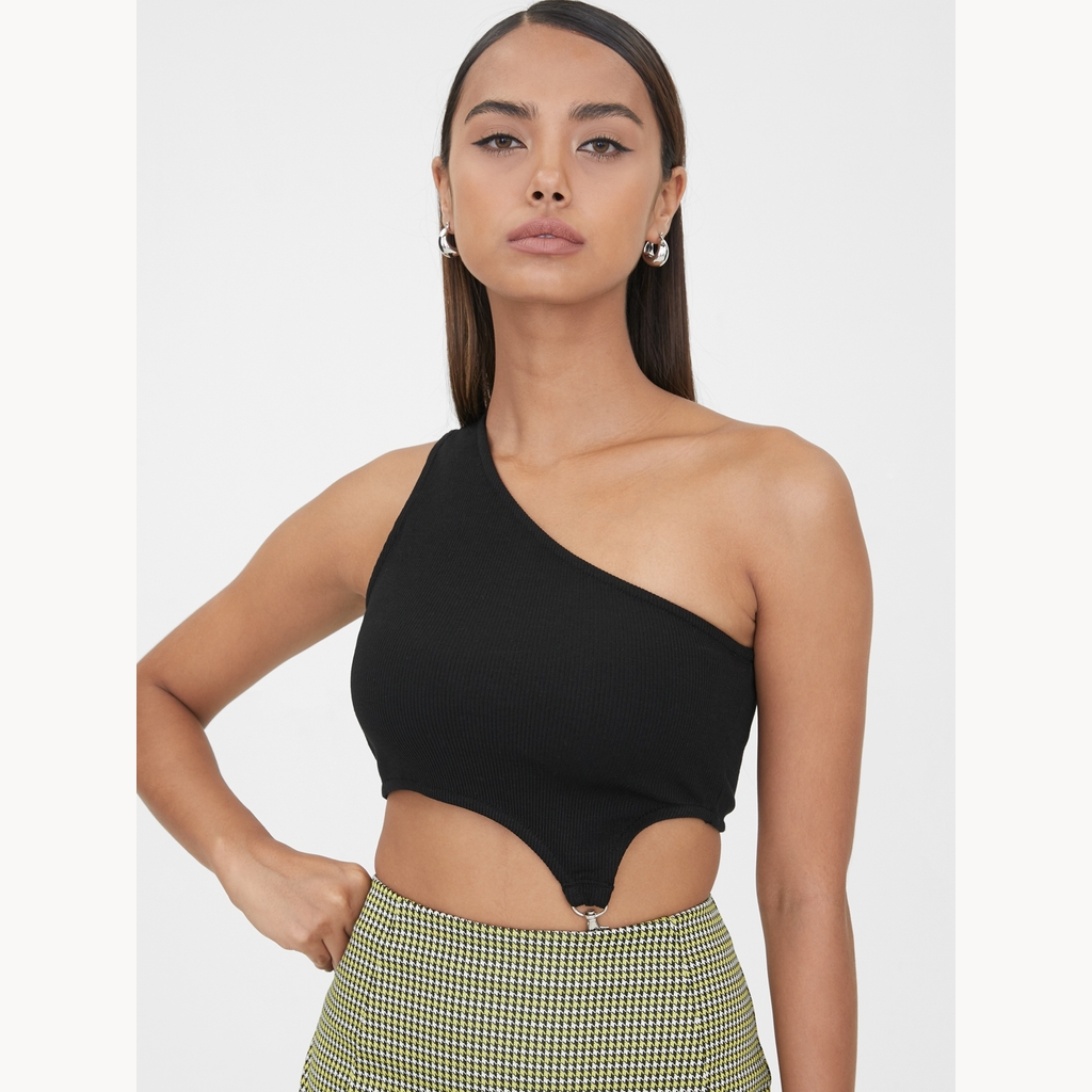 Jual Pomelo One Shoulder Hook Crop Top Tanktop Shopee Indonesia