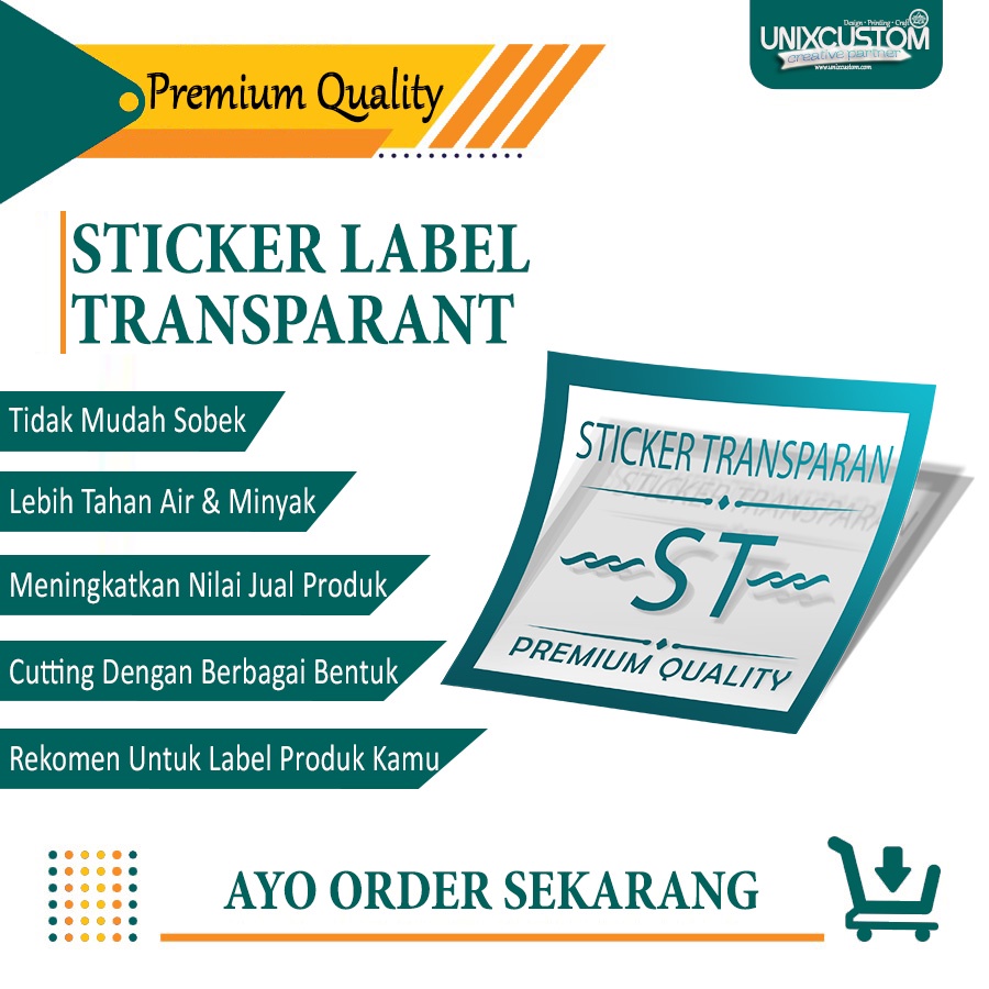 Jual Sticker Label Kemasan Transparant Uk.A4 Free Laminasi | Shopee ...
