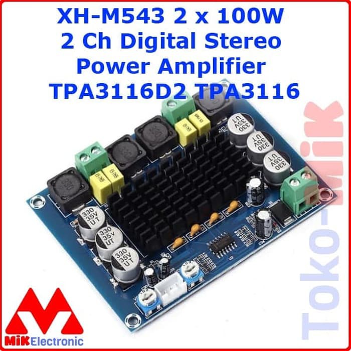 Jual XH-M543 2 X 120W DIGITAL STEREO POWER AMPLIFIER TPA3116D2 TPA3116 ...
