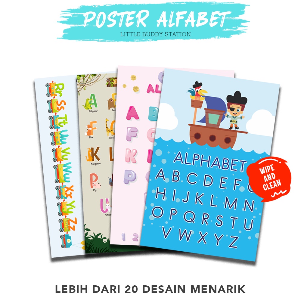 Jual Poster Gambar Edukasi Belajar Mengenal Huruf Alfabet Alphabet ...