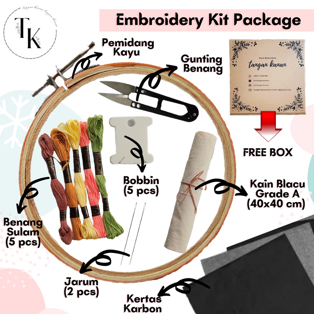 Jual Embroidery Kit Package Paket Sulam Tangan DIY Terlengkap