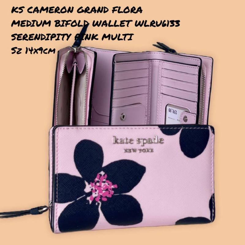 KS CAMERON GRAND FLORA MEDIUM BIFOLD WALLET WLRU6133SERENDIPITY PINK MULTI