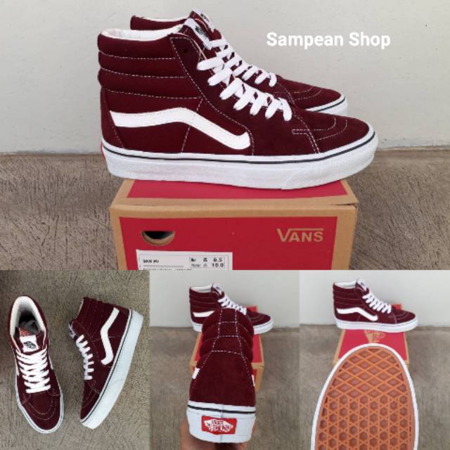 Maroon skate 2024 high vans