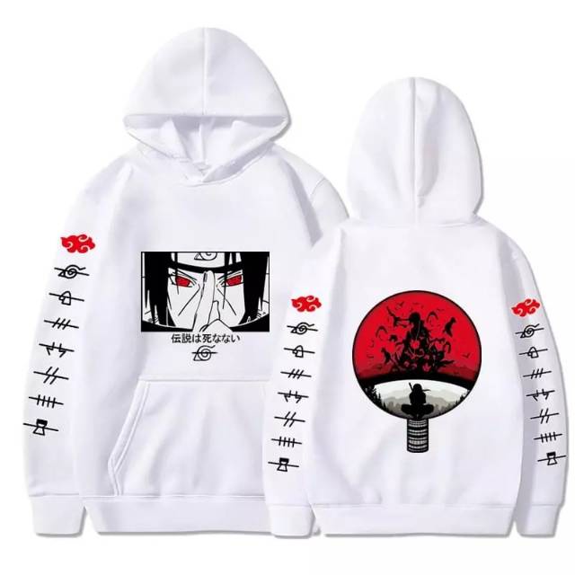 Jaket Hoodie Anime Naruto Itachi Uchiha Sweater Anime Naruto Jujutsu  kaisen Jepang Pria Wanita - Main Image