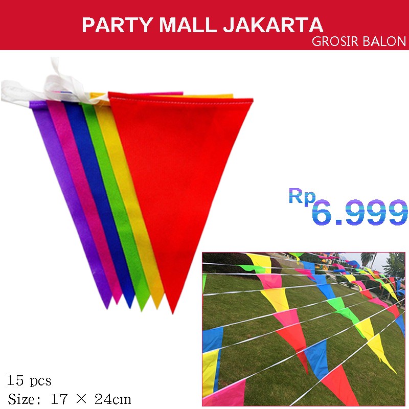 Jual Bendera Festival Renteng Merah Putih Dirgahayu 5 Meter 15 Lembar Bunting Flag Segitiga 5733