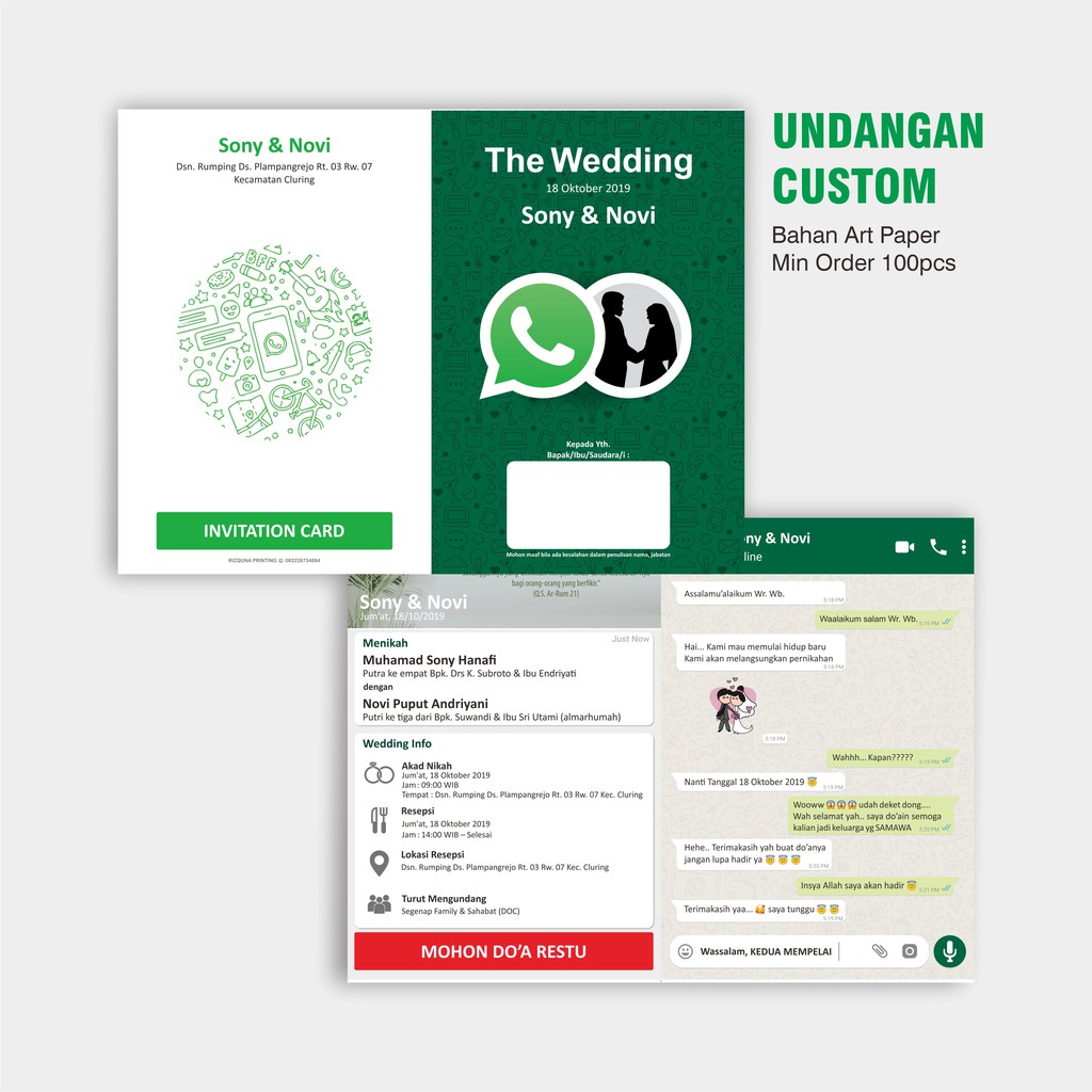 Jual UNDANGAN CUSTOM UNIK MODEL WHATSAPP | Shopee Indonesia