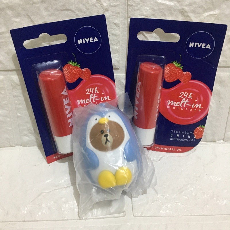 Jual Nivea Lip Balm (2pcs ) + Holder Line Shopee Indonesia
