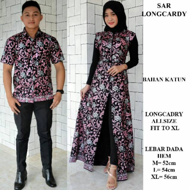 Jual Bauju Batik Sarimbit Longcardy Full Prada Couple Batik Pink