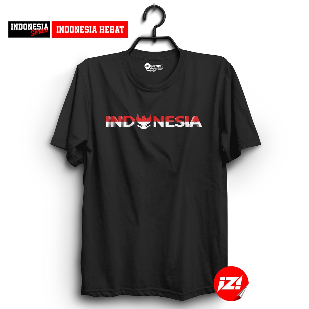 Jual Kaos Tshirt INDONESIA Garuda HEBAT Flag Lettering Bendera