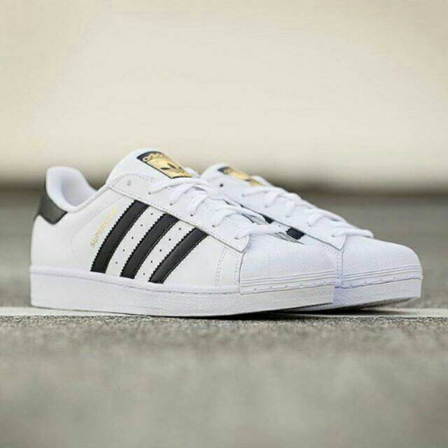 ADIDAS SUPERSTAR FOUNDATION WHITE/BLACK/GOLD, ORIGINAL MADE IN INDONESIA  BNWB