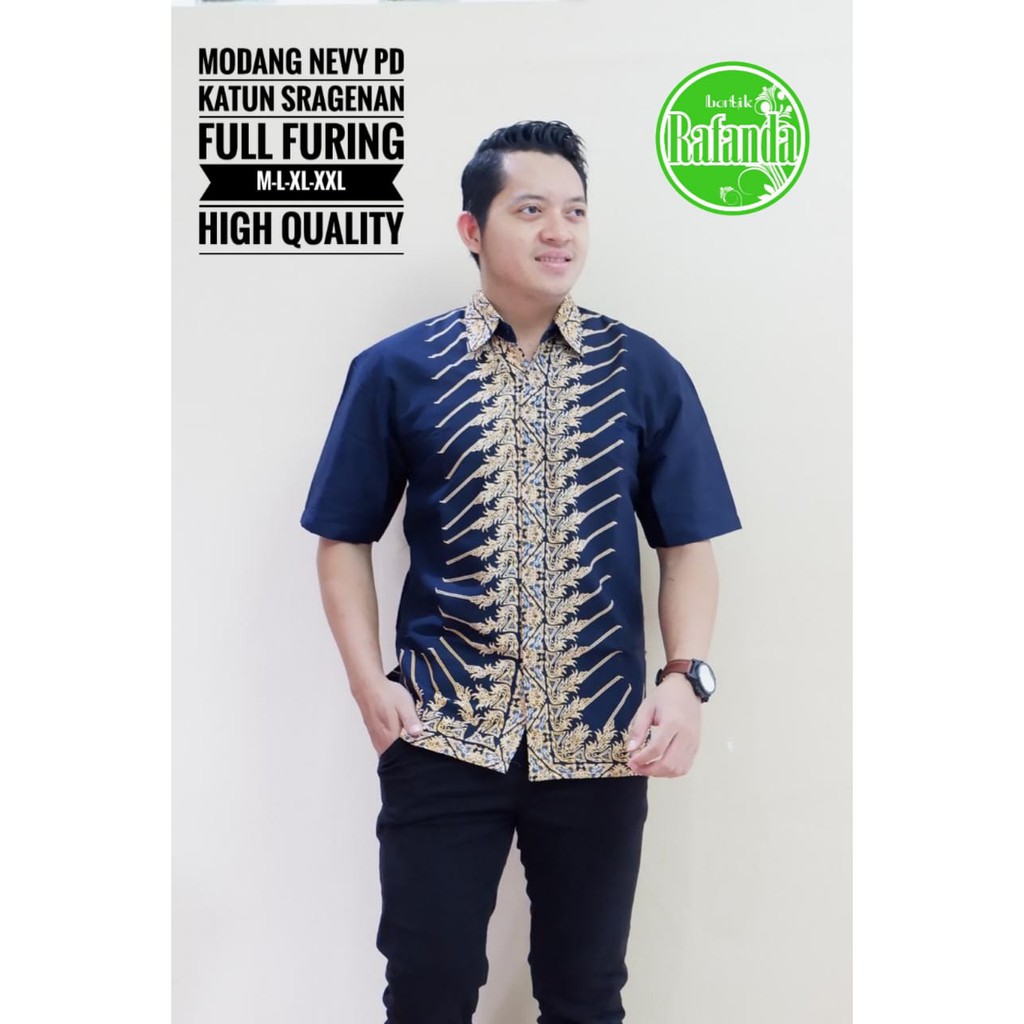 Jual MODANG NEVY Atasan Kemeja Batik Pria Lapis Furing PREMIUM Lengan ...