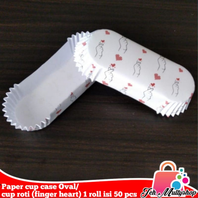 Jual Paper cup case Oval/cup roti (finger heart) 1 roll isi 50 pcs ...