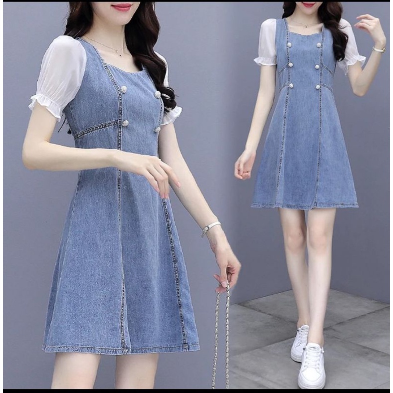 Dress denim wanita hotsell