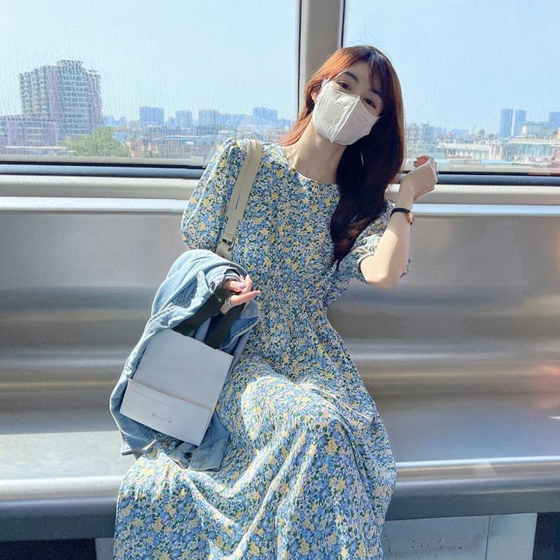 Jual Dress lengan balon motif bunga Dress Korea Friendly Formal Kondangan  Fashion Wanita NnyM | Shopee Indonesia