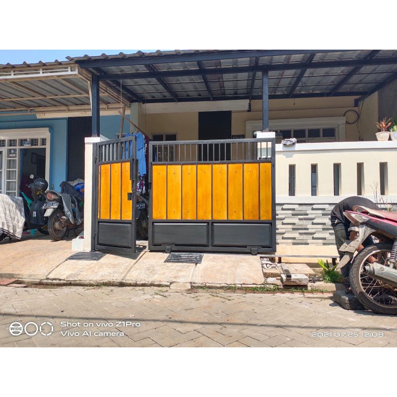 Jual PAGAR RUMAH MINIMALIS MURAH DAN MODERN KOMBINASI PAPAN WOODPLANK