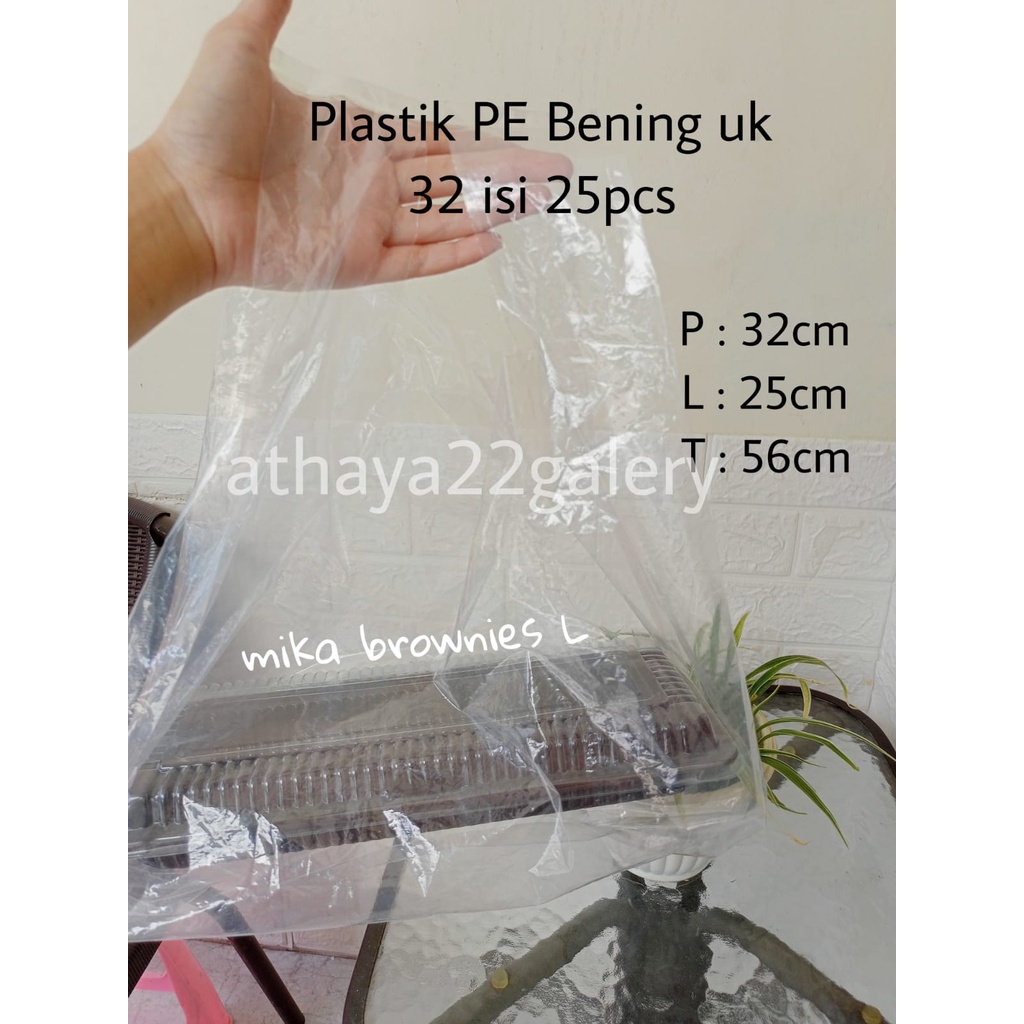 Jual Kantong Plastik Kresek Pe Bening Kantong Kresek Plastik Box Kue Bening Transparan Uk 32 2052