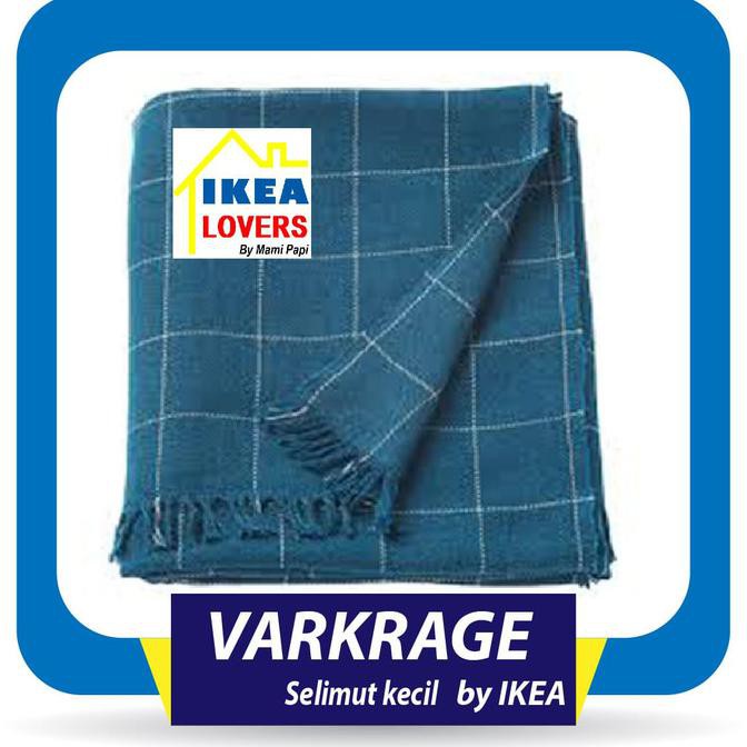 Jual VARKRAGE selimut throw blanket dari IKEA warna biru 110x170cm