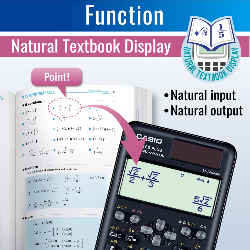 CASIO FX-991ES Plus2 - Kalkulator Sekolah/Kuliah - Scientific/Saintifik - 417 fungsi (8)