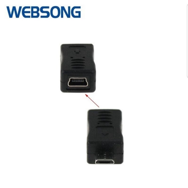 Jual Connector USB Mini 5P Female to USB Micro Male Websong | Shopee ...