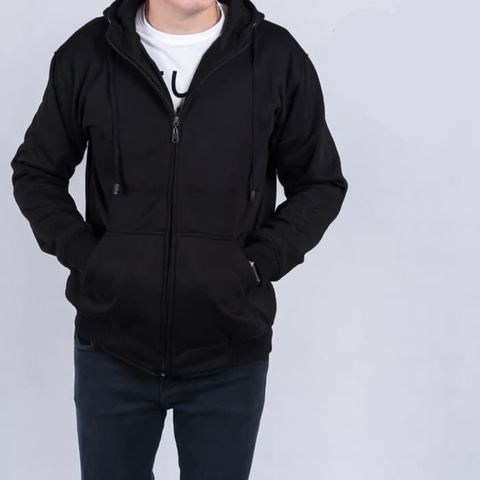 JAKET POLOS PRIA COWOK HOODIE SLETING ABU MUDA KEREN CASUAL