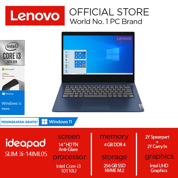 lenovo ideapad slim 3 14iml05 core i3 10110u