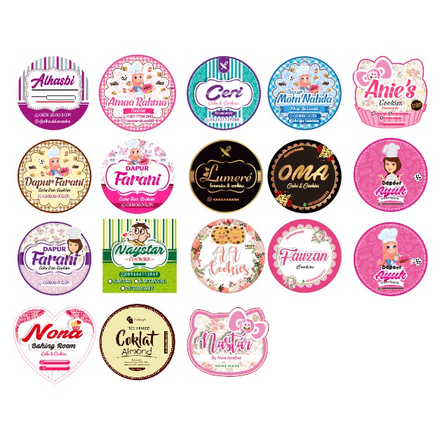 Jual Sticker Label Toples, Sticker kue kering, Sticker Label Makanan