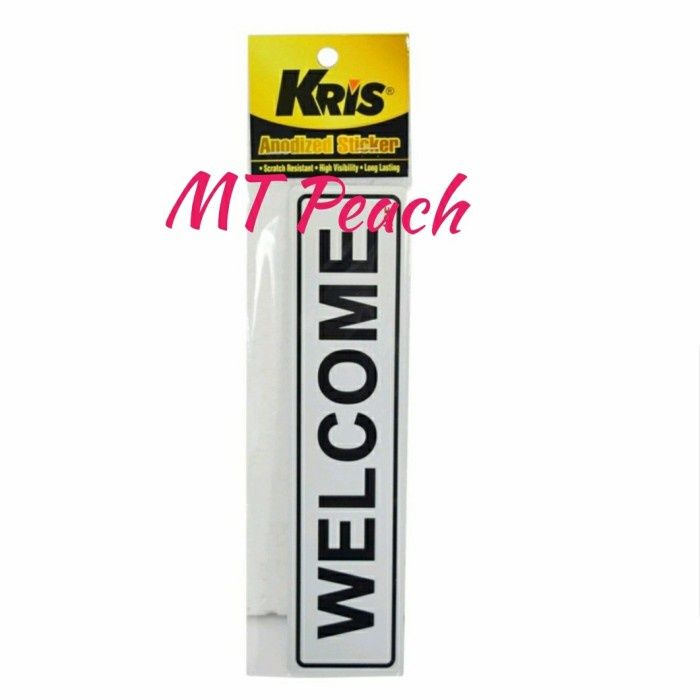 Jual KRIS ANODIZED STICKER WELCOME SIGN LABEL STIKER WELCOME MA17 ...