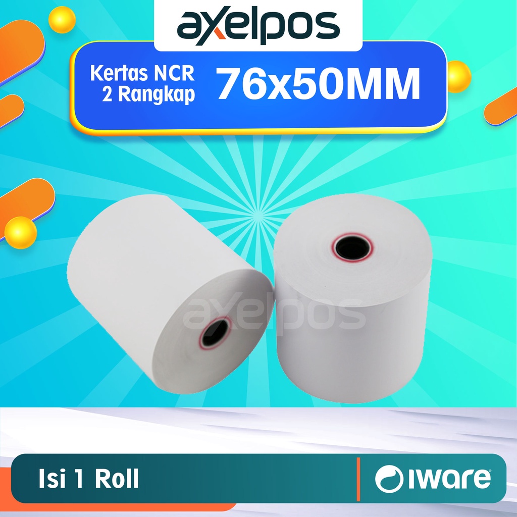 Jual Axelpos Kertas Struk HVS NCR 2 Ply / 2 Rangkap 75x60mm Untuk ...