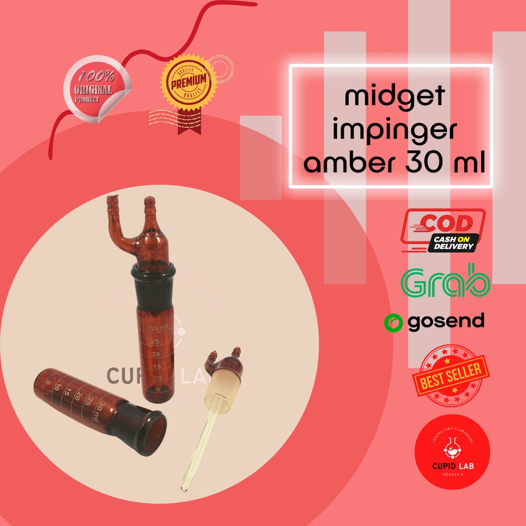 Jual Midget Impinger Amber 50 ml coklat Pyrex | Shopee Indonesia