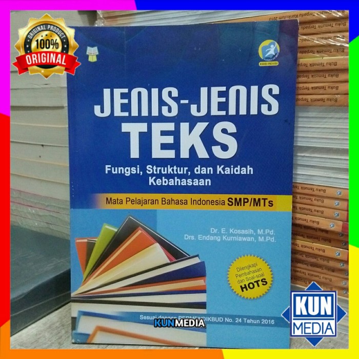 Jual BUKU JENISJENIS TEKS FUNGSI STRUKTUR DAN KAIDAH KEBAHASAAN SMP ...