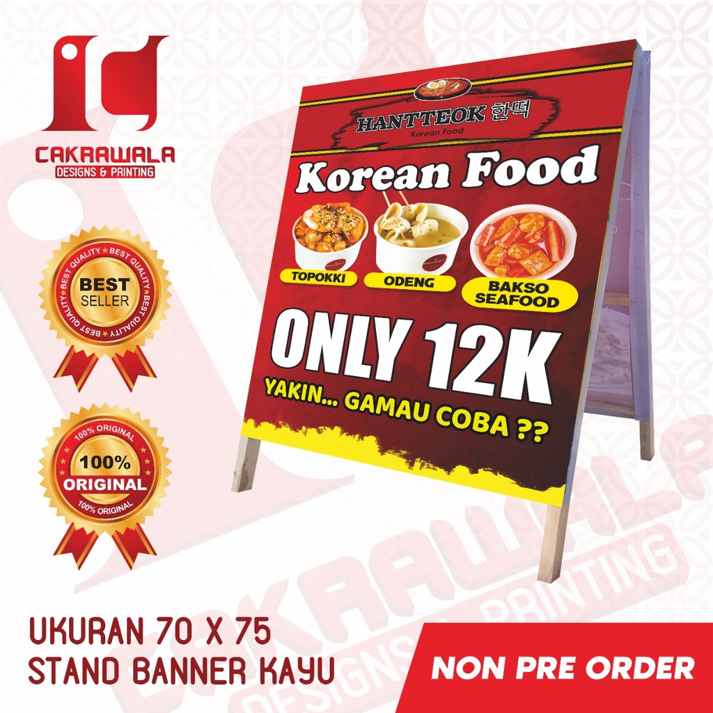 Jual STAND BANNER KAYU UKURAN 70 X 75 - STANDING BANNER KAYU UNTUK