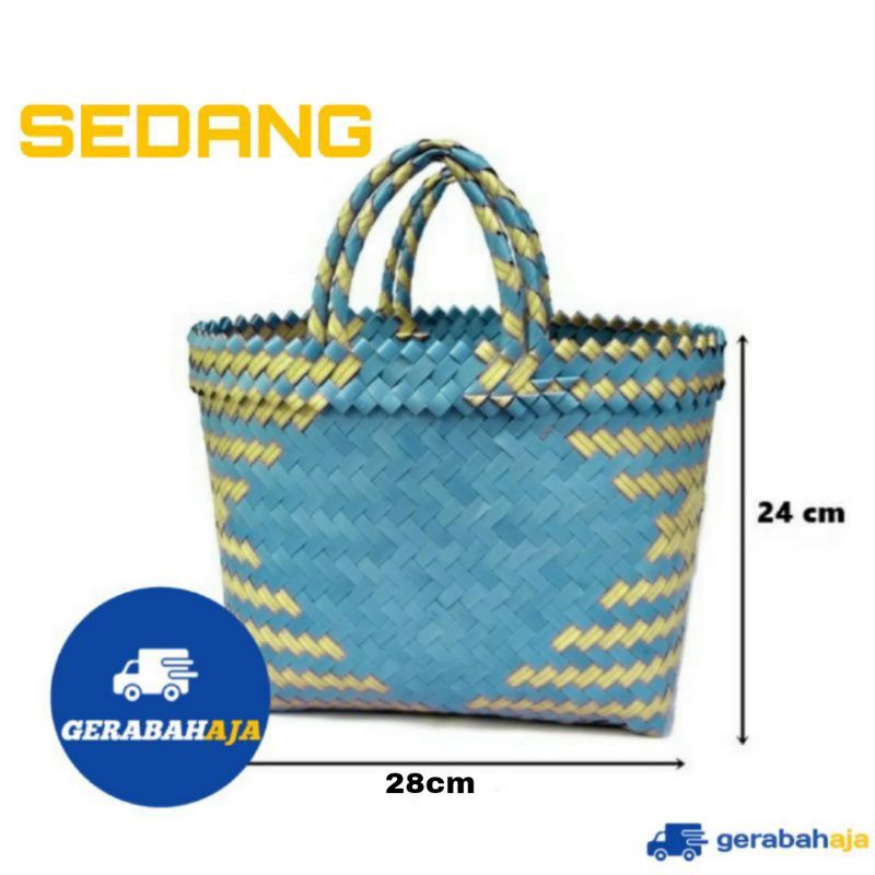 Jual Tas Anyaman Plastik Lurik Sedang Untuk Belanja Ke Pasar Shopee Indonesia 0596