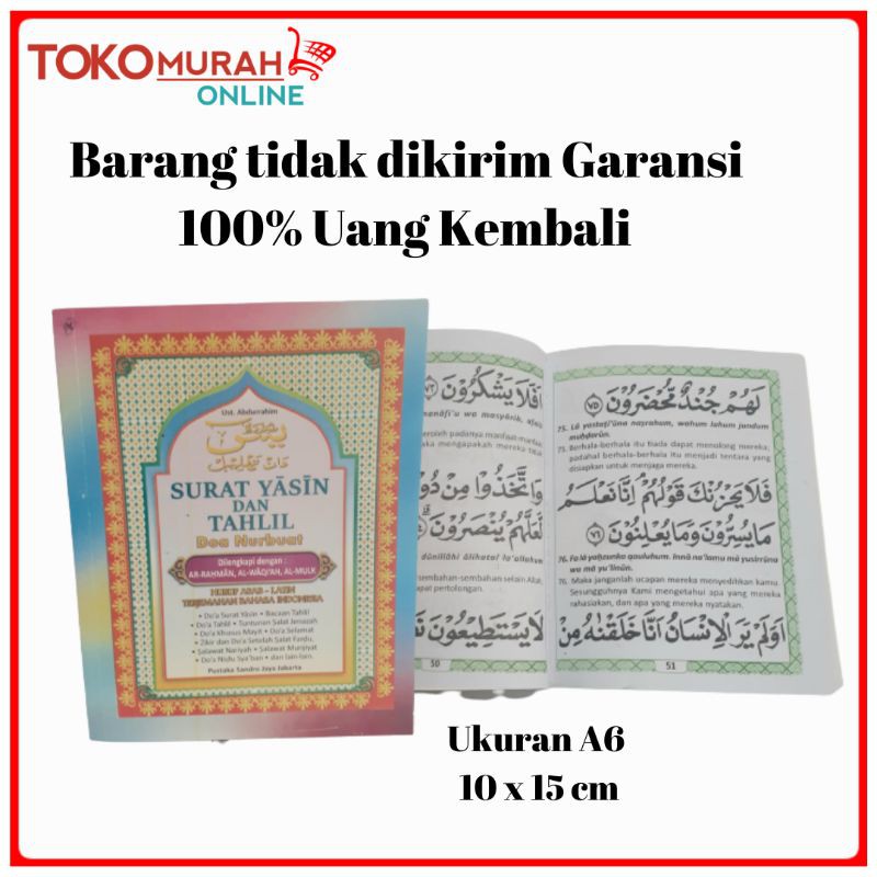 Jual Buku Surat Yasin Dan Tahlil Dilengkapi Arab Latin Ukuran A6 ...