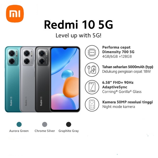 Jual Xiaomi Smartphone Redmi 10 5g 4128gb 658 Inch Garansi Resmi Shopee Indonesia 8433