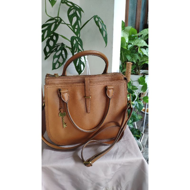 Fossil ryder hot sale satchel tan