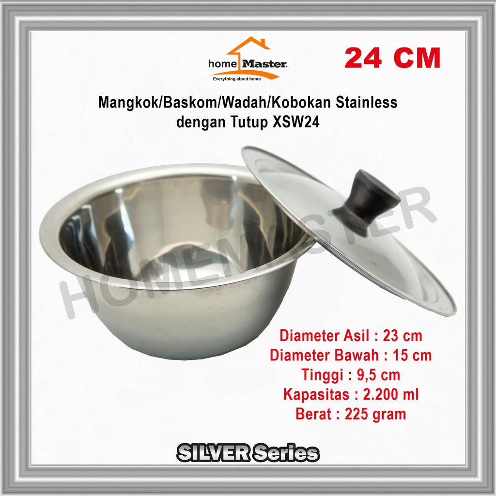 Jual Homemaster Panci/Baskom/Kobokan/Wadah/Bowl/Basin Stainless/Besi ...
